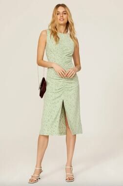 Love, Whit by Whitney Port Sleeveless Floral Ruched Midi Dress Size XS Bloomcore